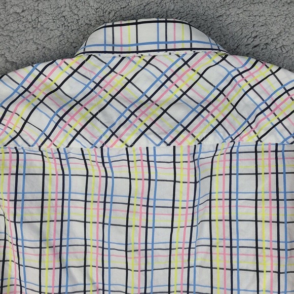 Rocawear Shirt Men's XL White Colorful Plaid Button Down Long Sleeve - Picture 6 of 11